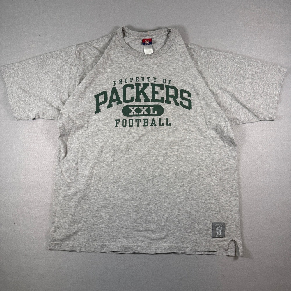 Reebok Green Bay Packers T-Shirt Mens XL Gray Short Sleeve NFL Football Graphic